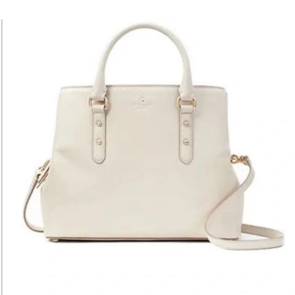 kate spade Evangelie Larchmont Avenue satchel in soft limestone